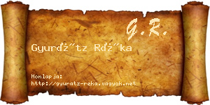 Gyurátz Réka névjegykártya